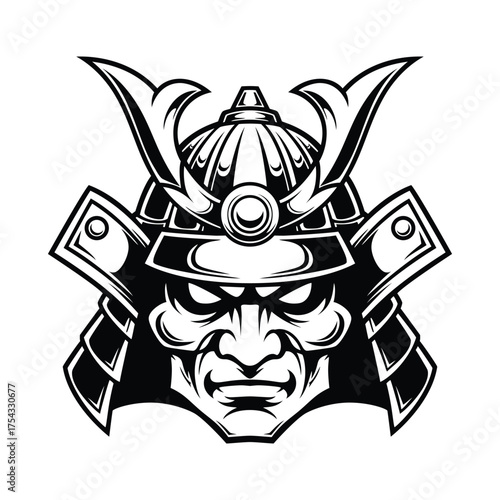 vector illustration of a samurai