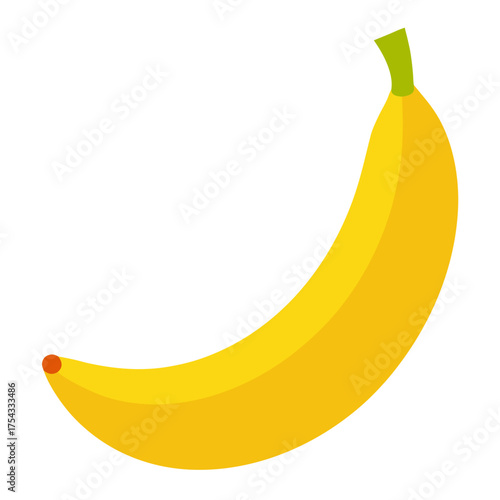 Illustration of a single ripe yellow banana