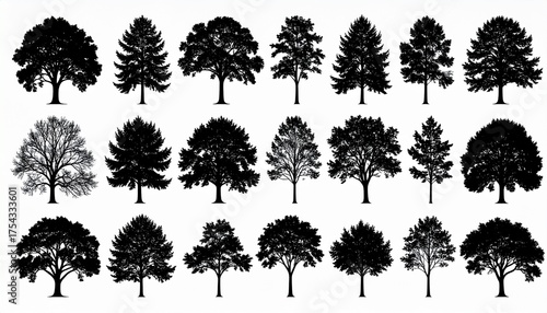 A Set of Tree Silhouettes