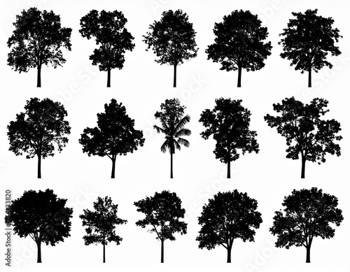 A Set of Tree Silhouettes