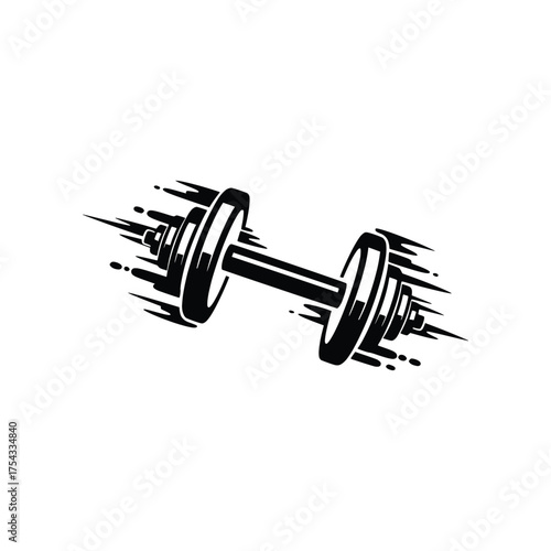 Fast Moving Dumbbell Fitness Vector Illustration