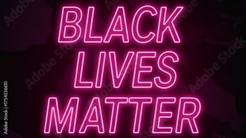 Pink Neon Sign BLACK LIVES MATTER Abstract Background