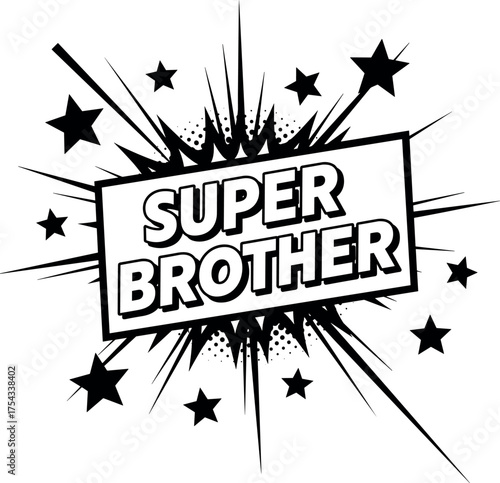 Super Brother vector silhouette clipart design