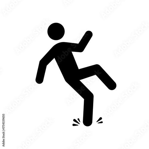 Slippery floor pictogram icon
