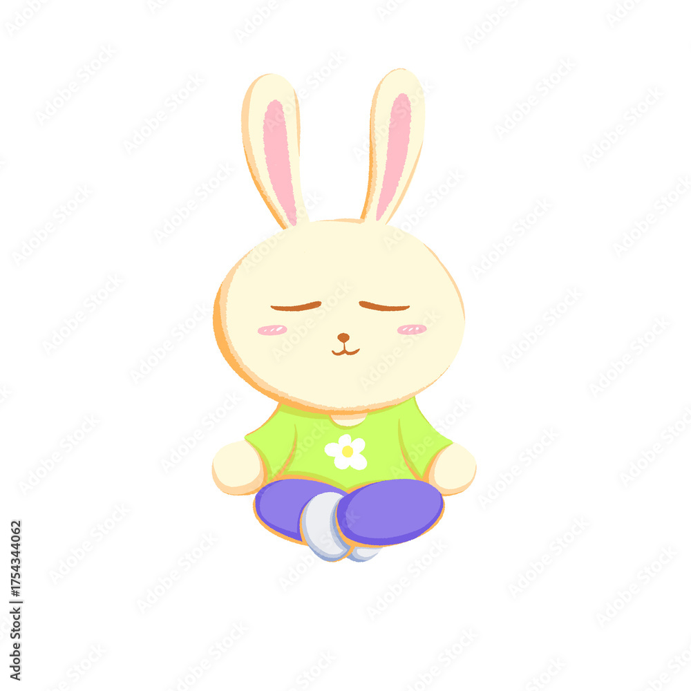 Fototapeta premium Cute bunny meditating