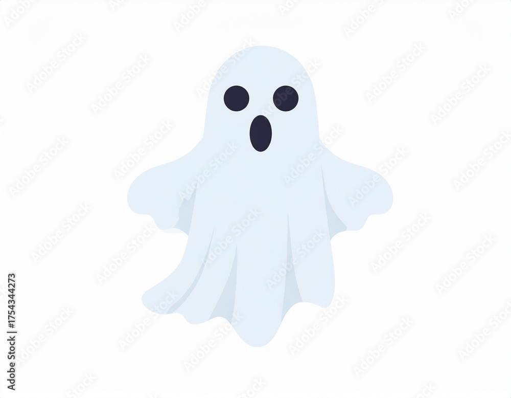Obraz premium Ghost surprised icon. Cute ghost character. Funny Ghost sign. Design element for logo