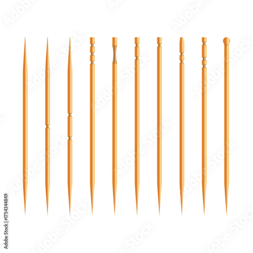 Dental Wooden Toothpick Vector Illustration