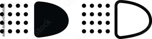 Light indicator dashboard icon set flat, outline styles with automotive car symbols, headlight beam signs, fog light, automatic lamp, dashboard interface vectors illustration black silhouette designs.