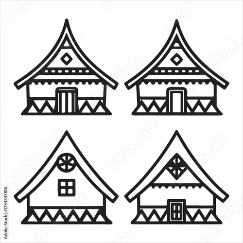 Traditional African Village Home of Earthen Materials, A Rustic Tribal House Built with Sustainable Indigenous Architecture for Cultural Community Life.