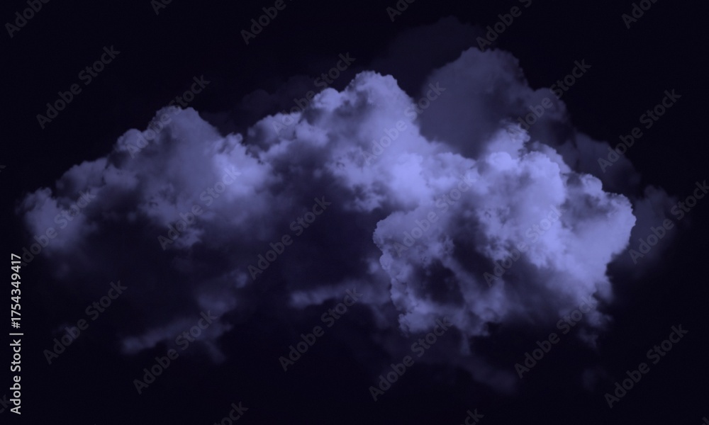 Fototapeta premium Abstract Cloud Watercolor Painting in Blue and Purple on Gradient Background