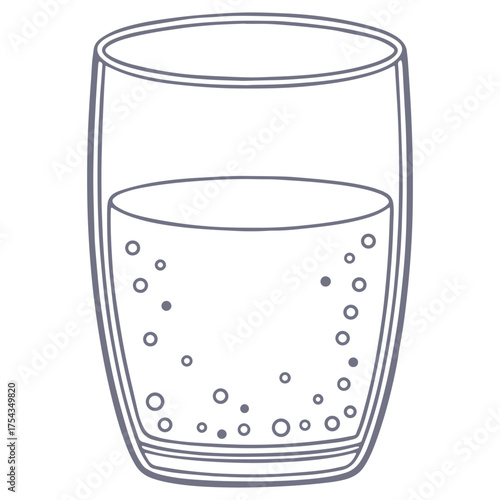 Cocktail glass. Drawn cocktail glass. Glass sketch. Vector illustration