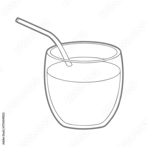 Cocktail glass. Drawn cocktail glass. Glass sketch. Vector illustration