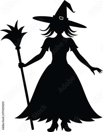 Witch silhouette design element