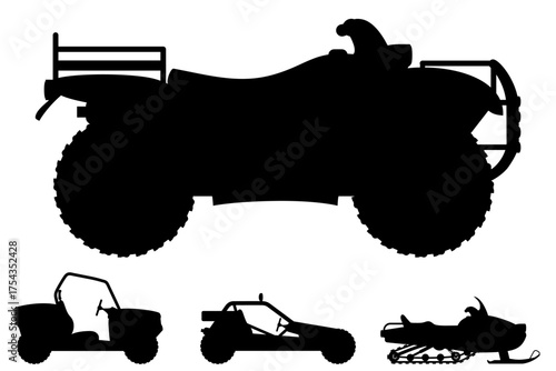 atv and buggy car off roads cartoon stock vector illustration isolated on white background