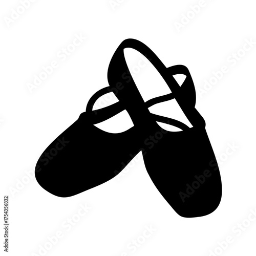 Silhouette of Ballet Shoes Showing Dance and Elegance in Simple Design