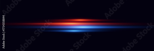 Horizontal stripes of light, line rays effect.