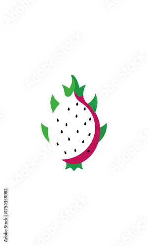 Illustration of a sliced dragon fruit icon