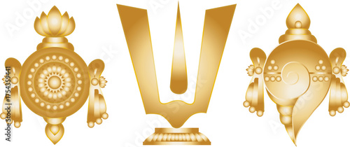 Golden color in Tirupati Shankh chakra tilak