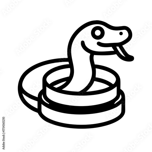 Illustration of a cute snake coiled up
