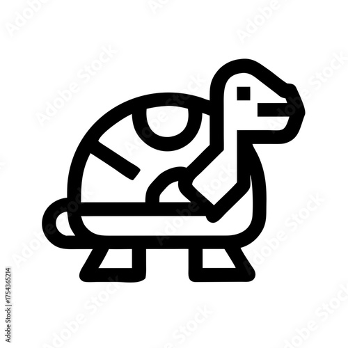 Illustration of a black and white turtle