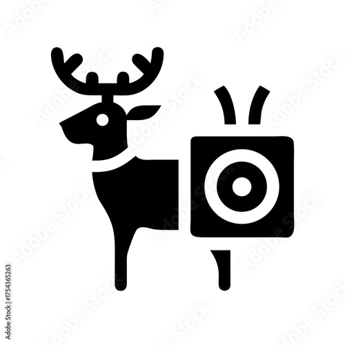 Illustration of a deer with a target behind it