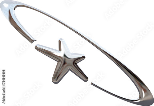3d liquid chrome abstract shape element