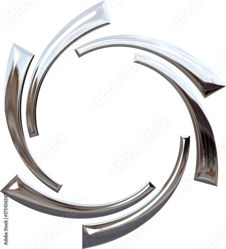 3d liquid chrome abstract shape element