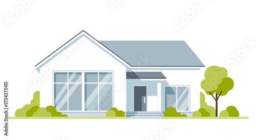 Modern Minimalist House Illustration - Home Design
