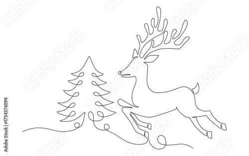 a continuous line of reindeer...
