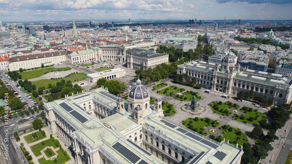 Fototapeta premium Aerial View of Maria Theresien Platz Vienna Austria
