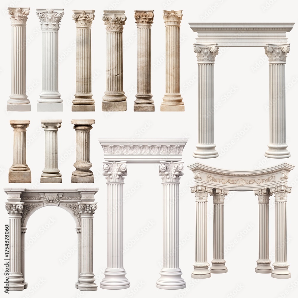 Obraz premium Column architecture element set
