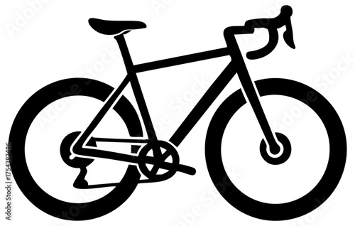 Gravelbike Silhouette Illustration in Schwarz Weiß