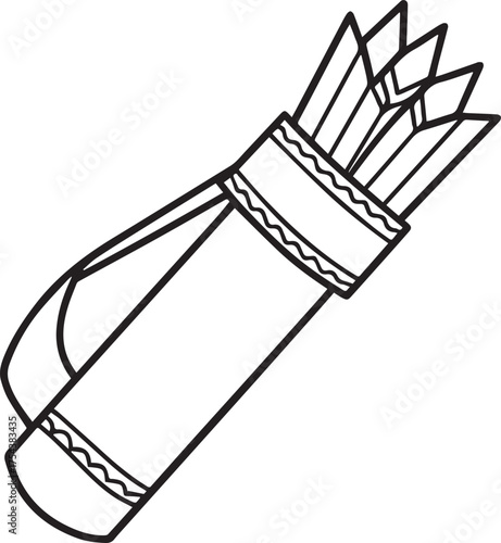 quiver outline outline vector illustration line art