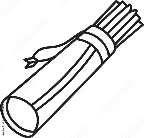 quiver outline outline vector illustration line art