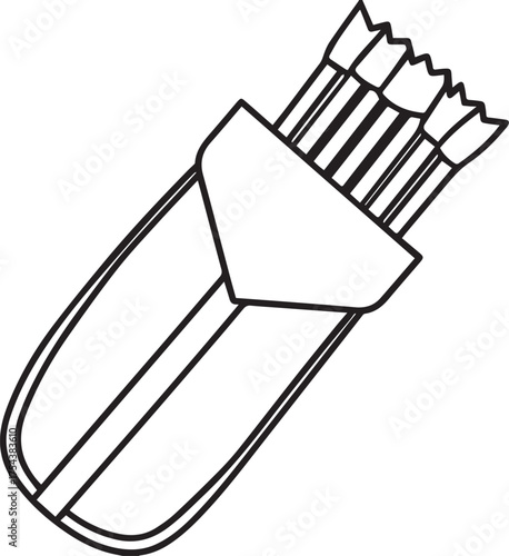 quiver outline outline vector illustration line art