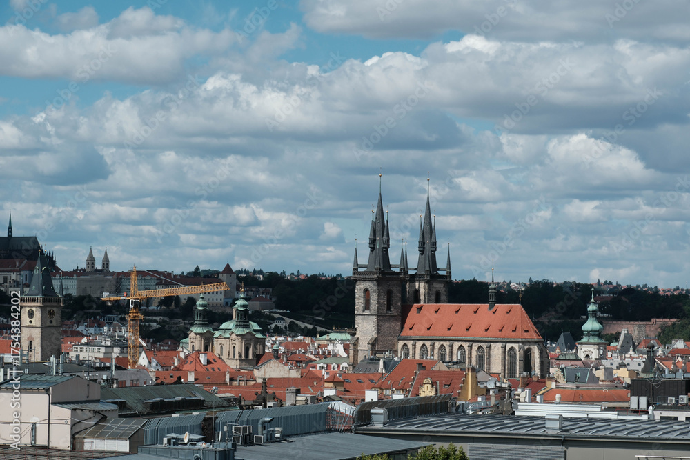 Obraz premium Prague city landscapes. Streets and roads of the Czech capital.