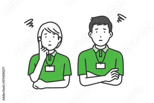 困る,スタッフ男女