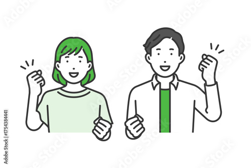 ガッツポーズ,クリエイター私服男女