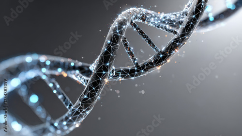 Stunning representation of dna structure showcases complex database system that highlights beauty of genetic information