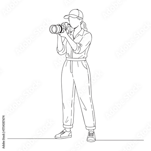 Award-Winning Filmmaker Line Art – Filmmaker Vector Illustration with Sleek Cinematic Form – Filmmaker Drawing – Line Art Drawing of Filmmaker – Filmmaker Icon