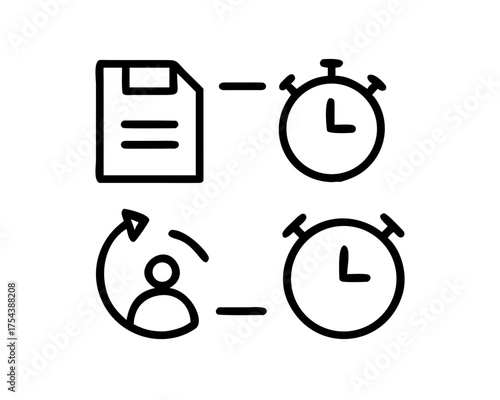 Icon showing document and person with time