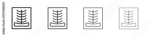 X ray icon set in line style. symbol in outline style