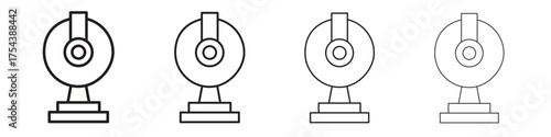 Webcam icon set in line style. symbol in outline style