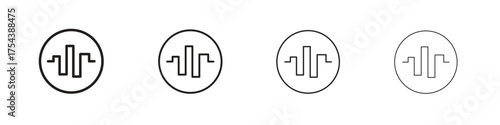 Wave square icon set in line style. symbol in outline style