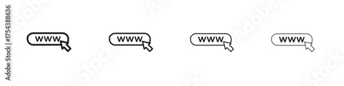 Url icon set in line style. symbol in outline style