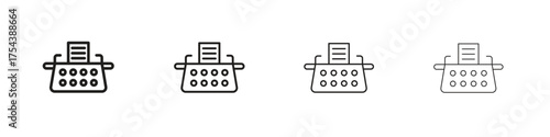 Typewriter icon set in line style. symbol in outline style