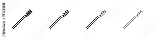 Toothbrush icon set in line style. symbol in outline style