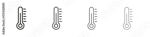 Temperature icon set in line style. symbol in outline style