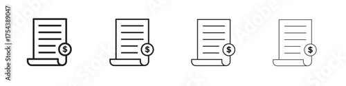 Tax icon set in line style. symbol in outline style