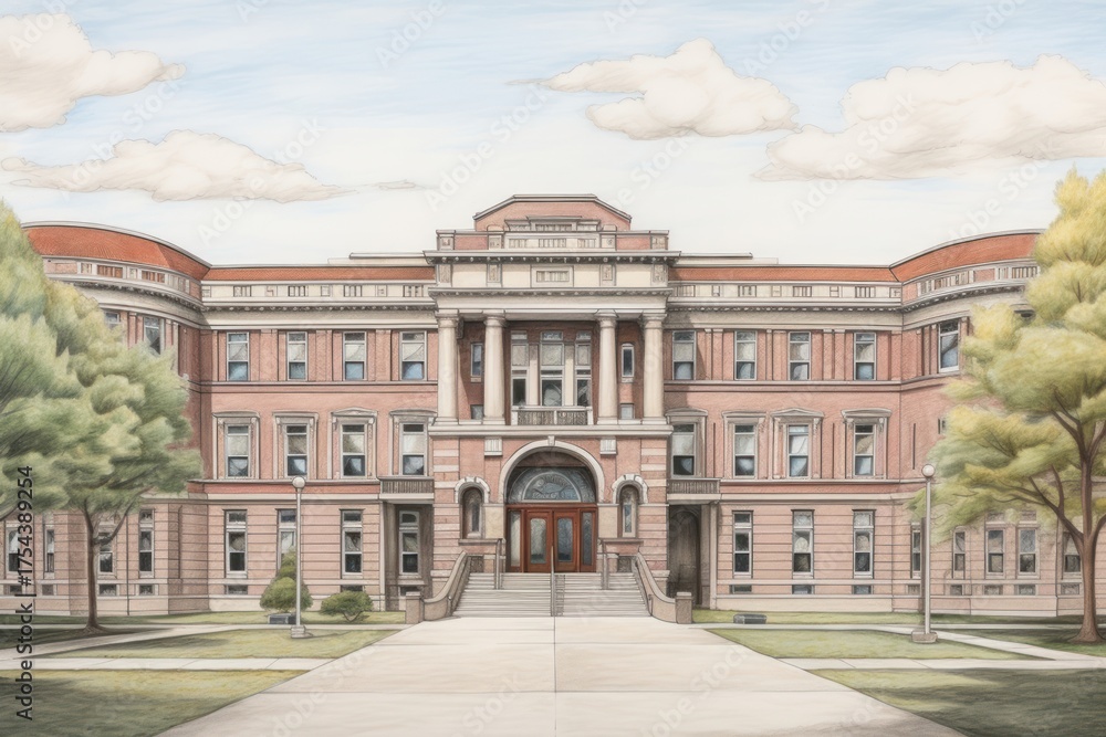 Fototapeta premium Hospital building architecture mansion.